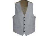 Mens RENOIR Vest Wool 140 Adjustable ,V-Neck two Pocket Full Lining 508-5 Lt Gray