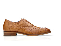 Belvedere Men's Orlando Dress Shoes Genuine Ostrich Quill Antique Peanut D01