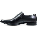 STACY ADAMS Men's Beau Dress Shoes Black Moc toe slip on Leather 24692-001