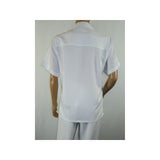 Men 2pc Walking Leisure Suit Short Sleeves By DREAMS 255-15 Solid White