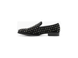 Stacy Adams Spire Spiked Slip On Men's Shoes Black and Silver 25532-042