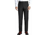 Men Renoir Flat Front Slacks 100% Soft Wool Super 140's Classic Fit 508 Black