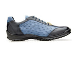 Mens Belvedere Lando Sneaker Walking Shoes Genuine Ostrich leg Navy Blue 33628