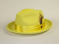 Mens Bruno Capelo Hat Australian Wool Crushable Fedora Untouchable UN124 Yellow