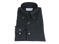 Mens 100% Italian Cotton Shirt Non Iron SORRENTO Button Down Oxford 4531 Black
