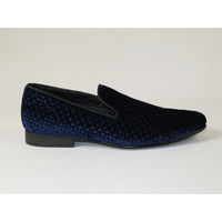 Men's Shoes Steve Madden Slip On Dress or Casual Velvet Lifted Navy Blue
