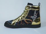 Mens High Top Shoes FIESSO by AURELIO GARCIA Chain Medusa Celebrity 2421 Black