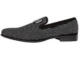 Stacy Adams Men's Shoes Swagger Studded Slip On Black and Silver 25228-042