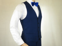 Men's Light Wool Statement Tuxedo Vested Formal Wedding Stage Suit Alberto Blue
