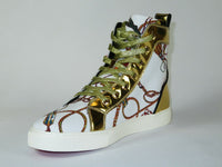 Mens High Top Shoes FIESSO by AURELIO GARCIA Chain Medusa Celebrity 2421 White