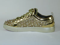 Mens Fancy Shoes By FIESSO AURELIO GARCIA, Spikes Rhine stones 2413 Gold