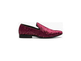 Mens Stacy Adams Stellar Plain Toe Glitter Slip On Shoes Burgundy 25534-601