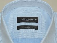 Men's Franco Gilberto Dress Shirt Cotton Blend French Cuffs Turkey 5482-418 Blue