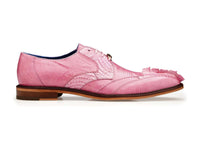 Men's Belvedere Shoes Valter Genuine Caiman Crocodile and Lizard Rose Pink 1480