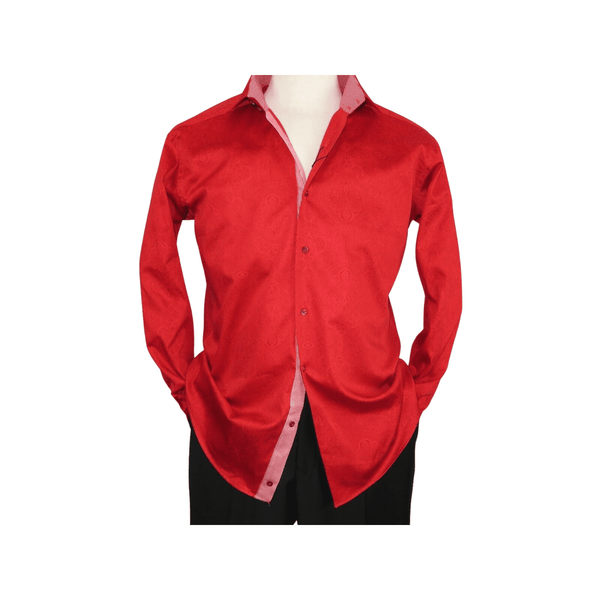 Men Shirt J.Valintin Turkey Usa Egyption Cotton Axxess Style 1514 Christmas Red