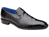 Men's Belvedere Genuine Alligator Slip-on Dress Shoes Genova Black R53