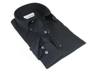 Mens 100% Italian Cotton Shirt Non Iron SORRENTO Button Down Oxford 4531 Black