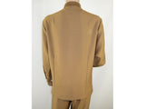 Men Silversilk 2pc Fancy walking leisure suit Italian woven knits 4411 Cafe Tan