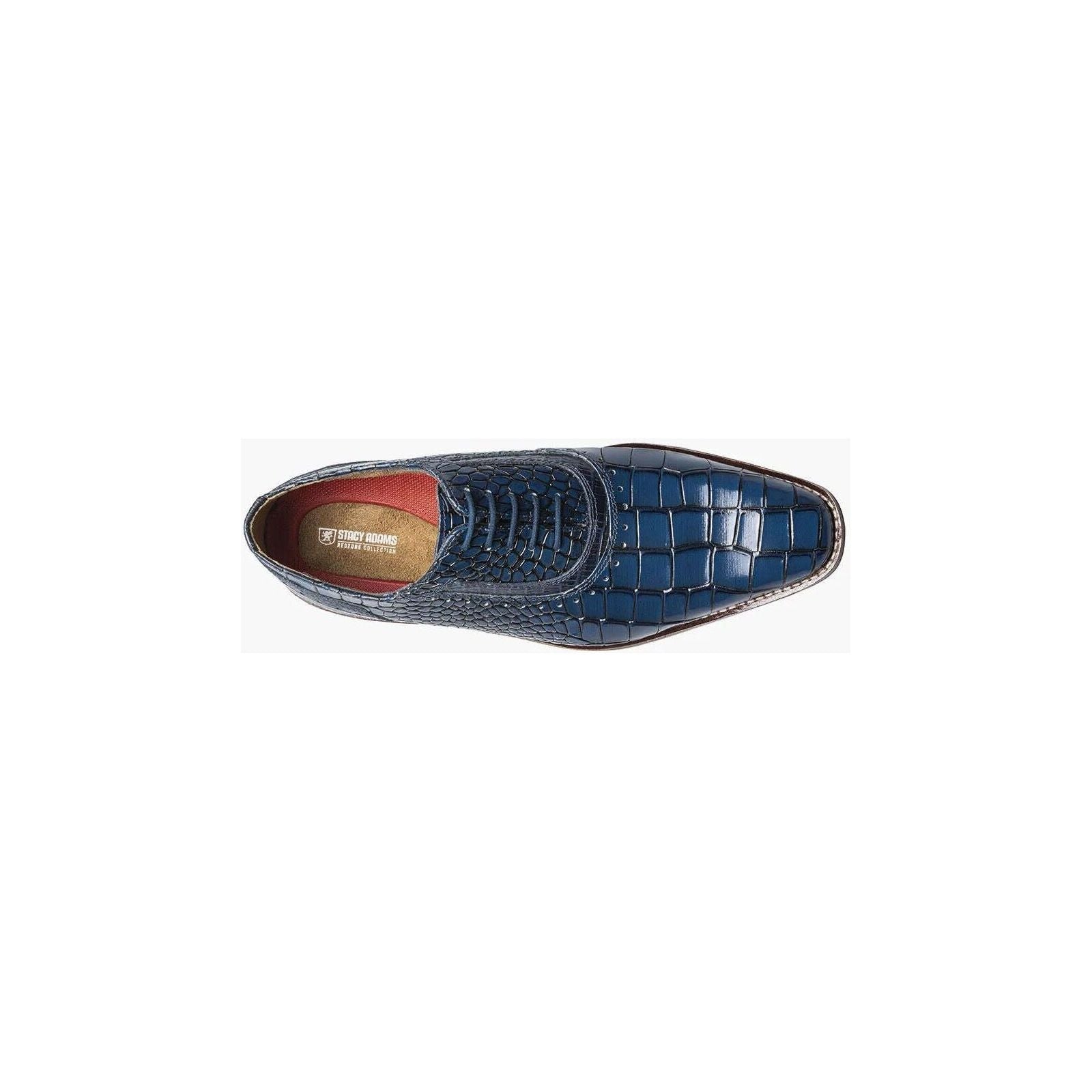 Stacy Adams Riccardi Plain Toe Oxford Shoes Animal Print Blue 25575-400