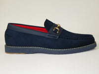 Men Tayno Dressy Casual Penny Loafer Soft Micro Suede Comfortable Drive Navy