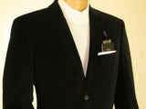 Men's Soft Cotton Velvet Blazer Jacket Two Button GEORGIO COSANI 491 Black Sale
