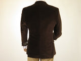 Men's Velvet Blazer Sport Coat Two Button Side Vents GEORGIO COSANI 491 Brown