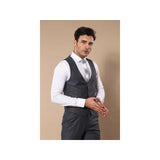Men 3pc European Vested Suit WESSI J.VALINTIN Extra Slim Fit JV2 Charcoal Gray