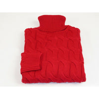 Men Inserch Turtle Neck Pullover Soft Thick Cotton Blend Sweater SW302 Red