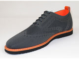 Men Comfort Casual Knit Fabric Wingtip Lace Sneaker Shoes #FRESHORT Gray