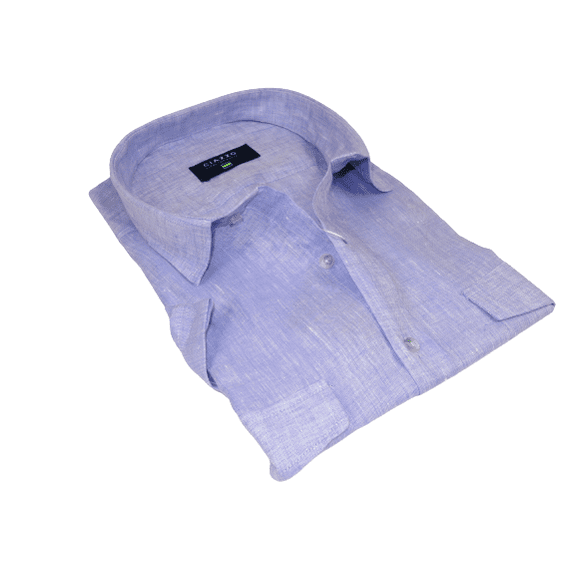 Men's Ciazzo Turkey 100% Linen Breathable Shirt Short Sleeves #Linen 65 Lavender