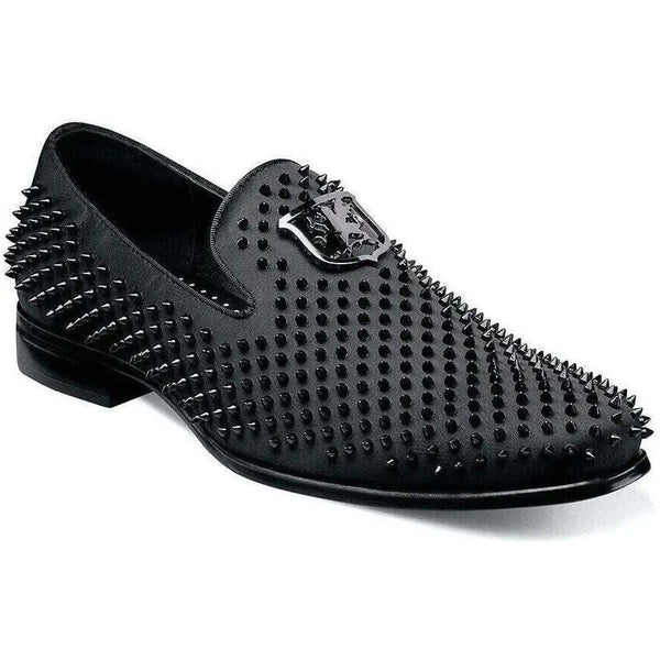 Stacy Adams Sabre Spiked Slip On Shoes Dressy Modern Black  21528-001