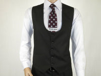 Men 3pc European Vested Suit WESSI by J.VALINTIN Extra Slim Fit JV47 Black Plaid