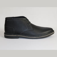 Men's Steve Madden Chuka Boot Soft Leather Lace up Harken Black