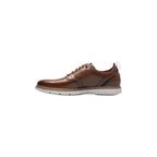 25662-221 Stacy Adams Sync Plain Toe Elastic Lace Up Sneaker Leather Cognac