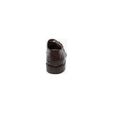 Stacy Adams Rapino Plain Toe Monk Strap Shoes Animal Print Cognac 25637-221