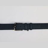 Men Genuine Leather Belt PIERO ROSSI Turkey Soft Full Grain Hand Stitch 301 Navy
