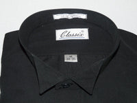 Men's Tuxedo shirt By CLASSIX Wing Tip Formal Plain Front After Six M14 Black