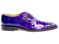 Men Belvedere Mare Genuine Ostrich Eel Leather Lace up Purple Shoes Lace Up 2P7