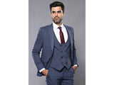 Men 3pc European Suit WESSI by J.VALINTIN Extra Slim Fit JV33 Navy Window Pane