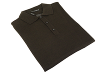 Mens PRINCELY Soft Merinos Wool Sweater Knits Lightweight Polo 1011-40 Brown