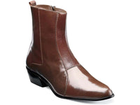 Men's Stacy Adams Santos Side Zip Boot Soft Leather Cognac  24855-221