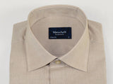 Mens 100% Cotton Shirt From Turkey Manschett by Quesste Slim Fit 4029-10 Tan