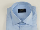 Men 100% Sateen Cotton Shirt Manschett Quesste Turkey Slim Fit 4010-11 SKy Blue