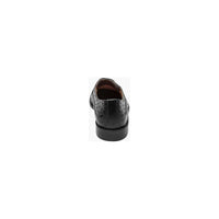 Men's Stacy Adams Fanelli Modified Wingtip Oxford  Shoes Ostrich Black 25536-001