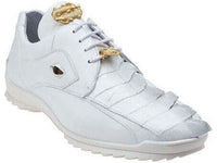 Mens Belvedere Mens Vasco Genuine Hornback Crocodile Sneaker Shoes White  336122