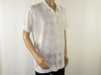 Mens Polo Shirt Slinky Sheer Short Sleeves Soft Touch by Stacy Adams 3703 White