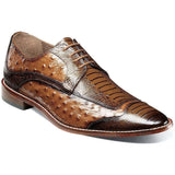 Men's Stacy Adams Fanelli Modified Wingtip Oxford  Shoes Ostrich Tan 25536-240