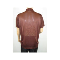 Mens Polo Shirt Slinky Sheer Short Sleeves Soft Touch Stacy Adams 57006 Brown