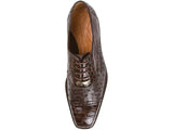 Mens Shoes Belvedere Brown Onesto 2 Genuine crocodile Ostrich Leather Lace 1419