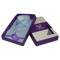 Mens 100% Linen Summer Shirt J.Valintin Turkey-Usa Axxess Style OBR78-09 Blue